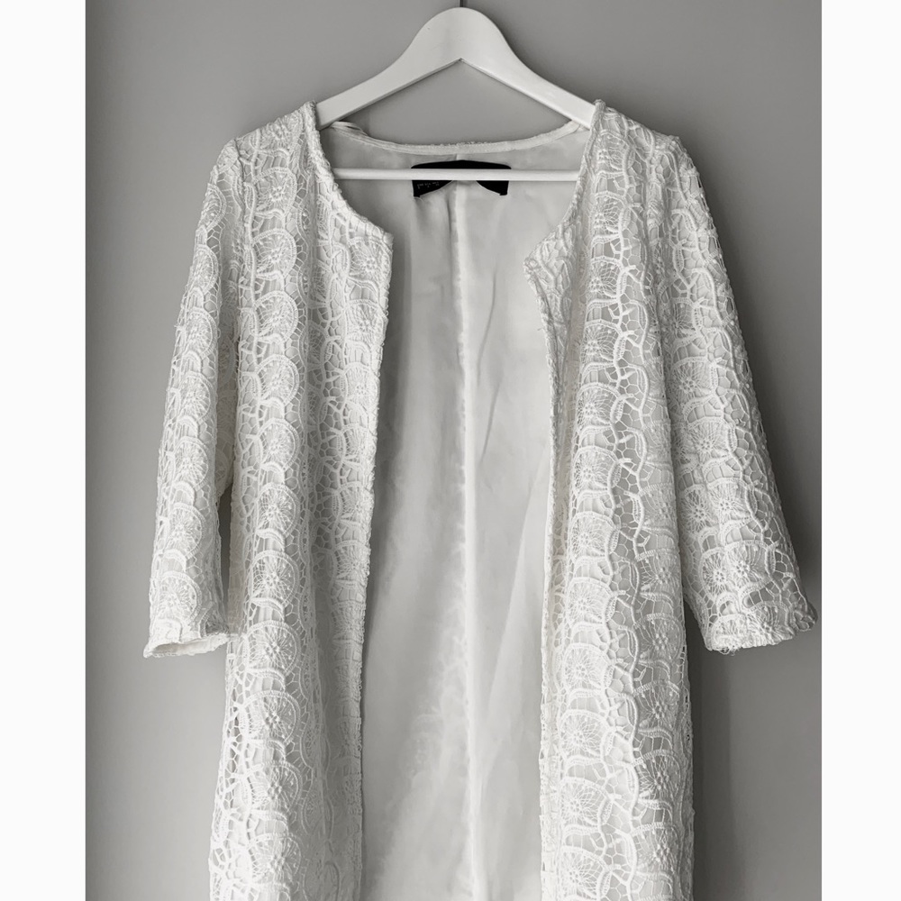 Zara white crochet coat